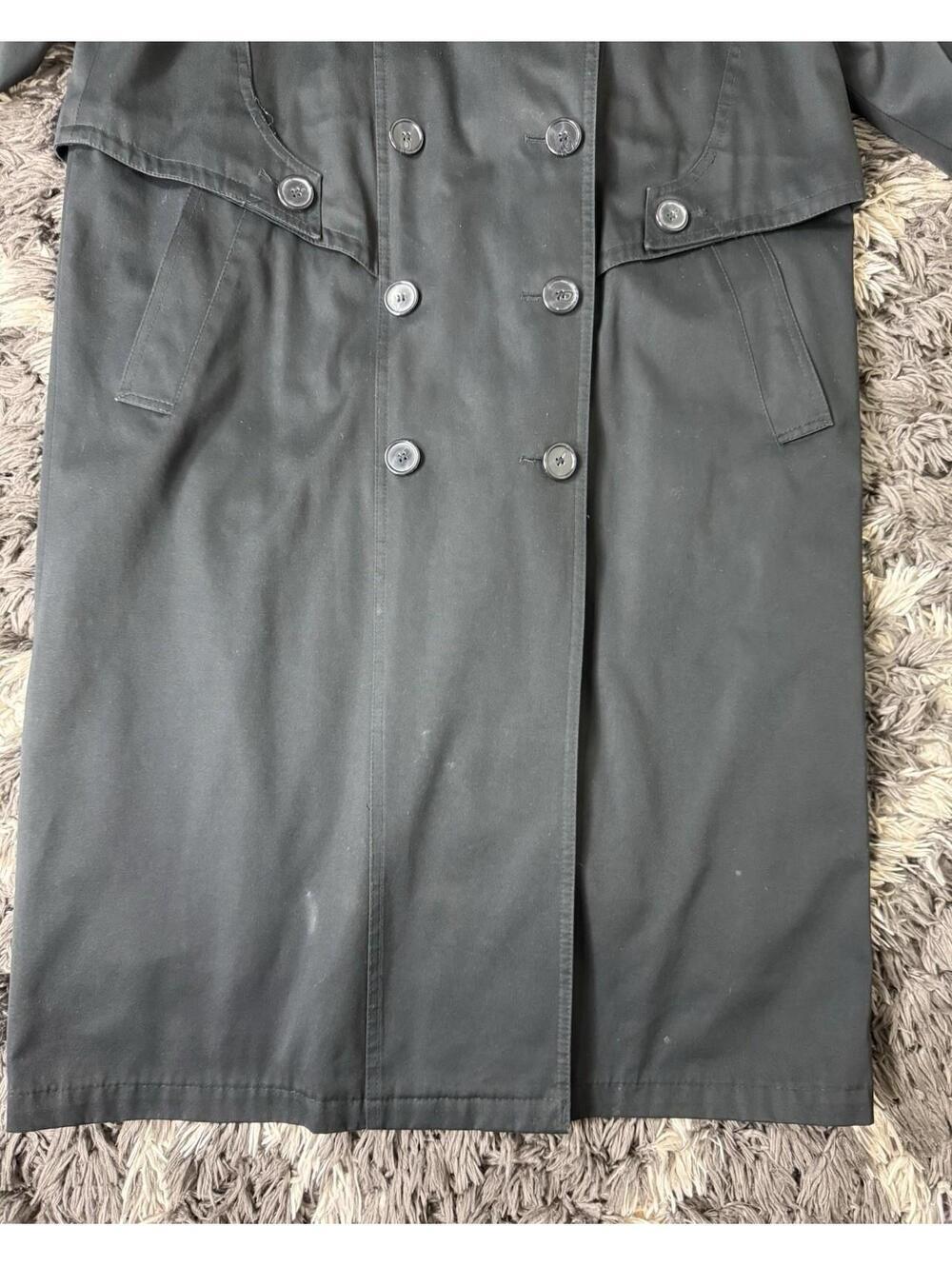 LA Vouge Trench Coat Women’s Size 6 Black Wool Blend Lined Button Front - Picture 5 of 7